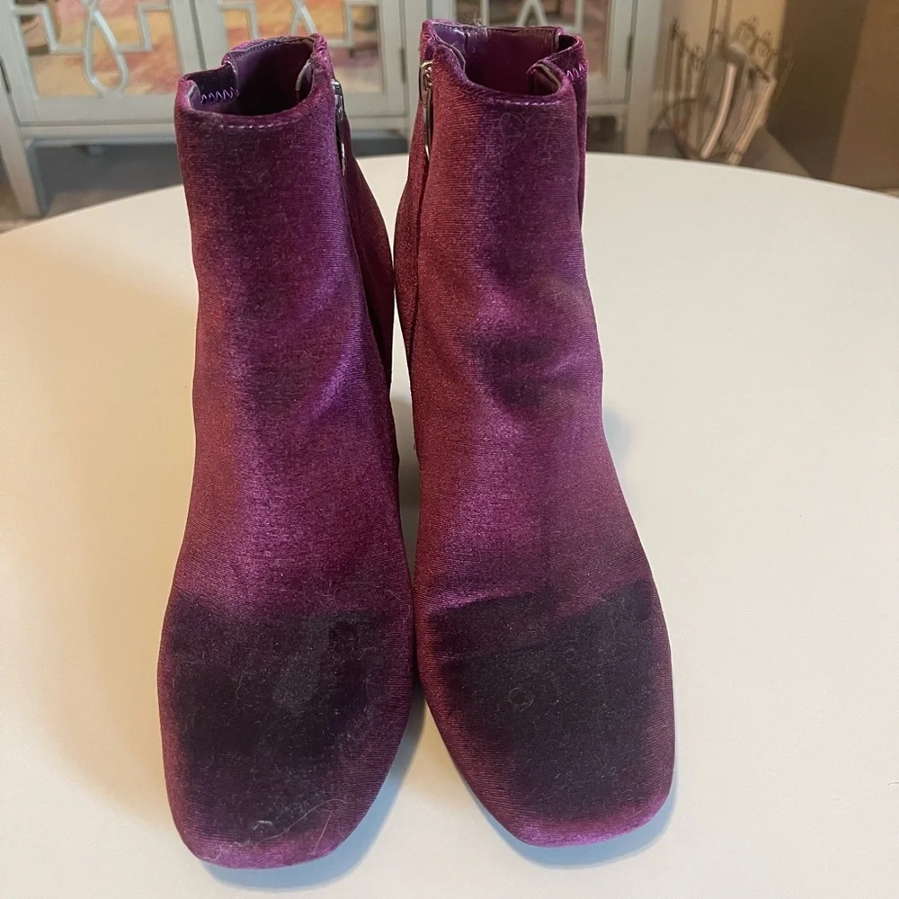 Marc Fisher Gemi Purple Velvet Heeled Booties